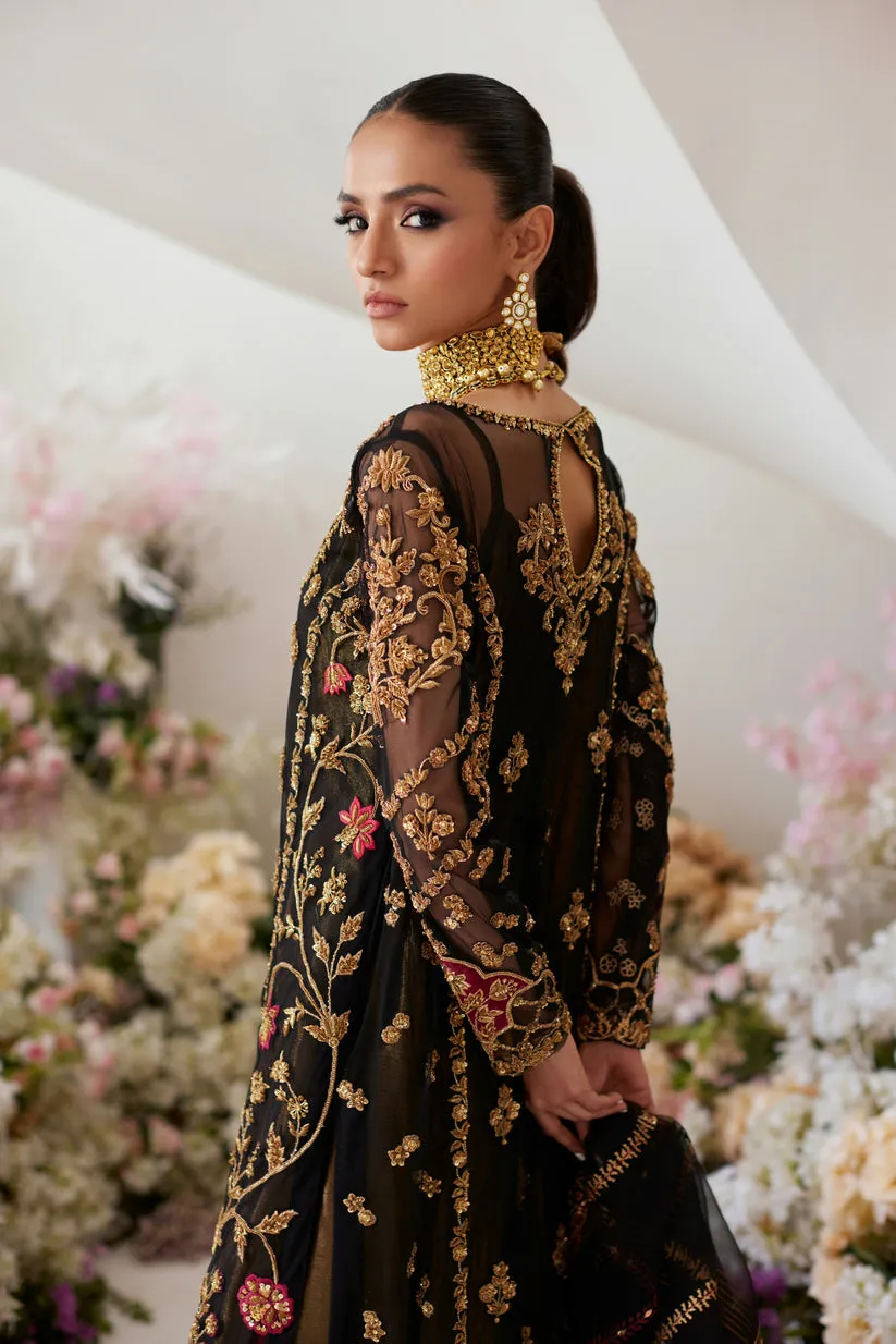 Kameez Trouser Dupatta Black Pakistani Wedding Dress