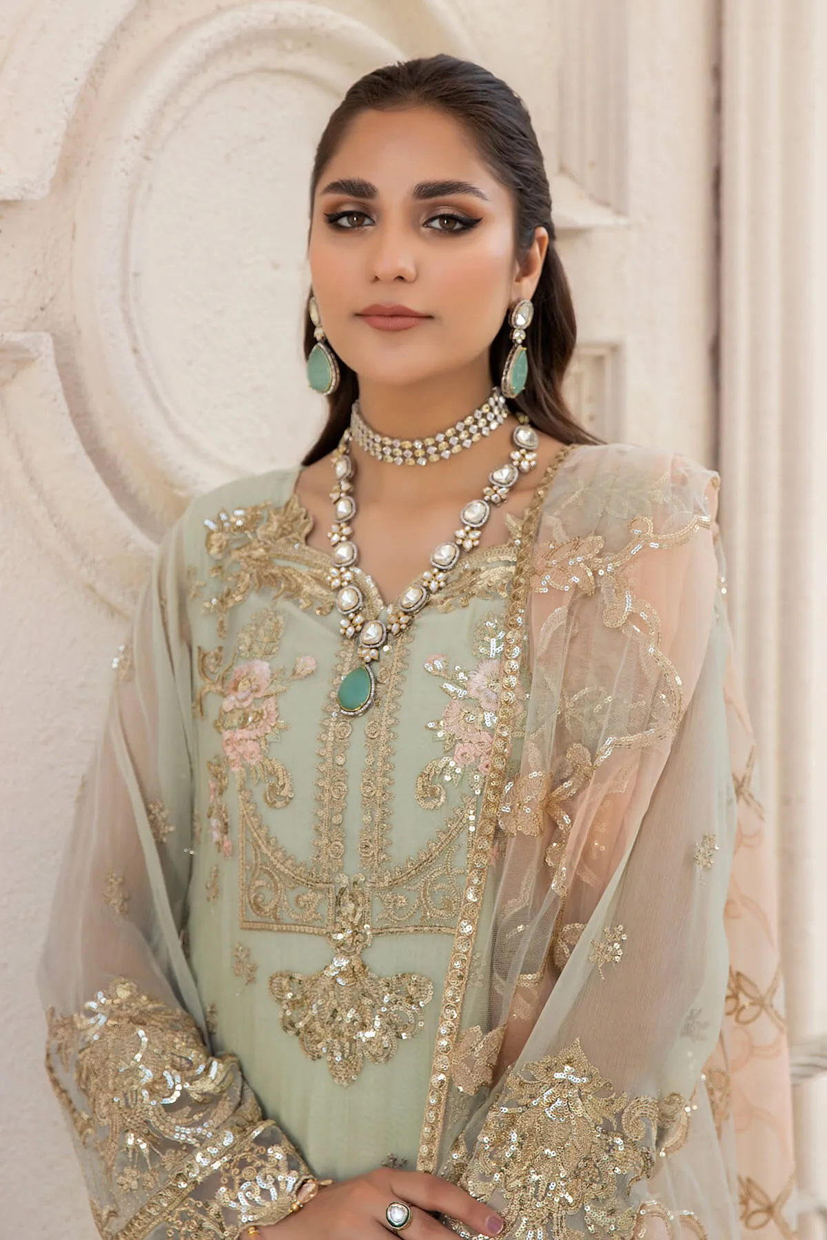 Kameez Trouser Embroidered Pakistani Wedding Dress