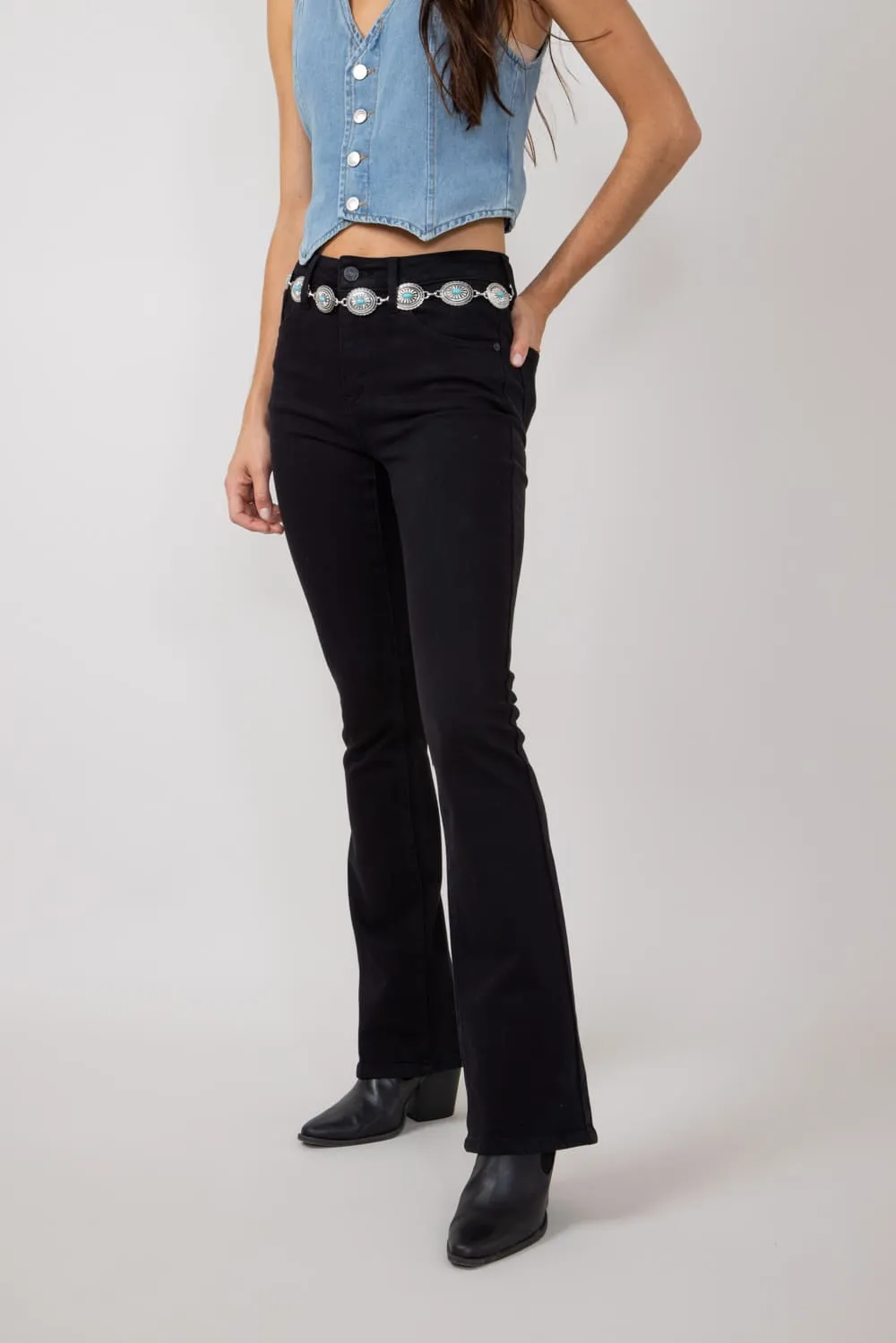 KanCan High Rise Bootcut Jeans for Women in Black | KC70005BK