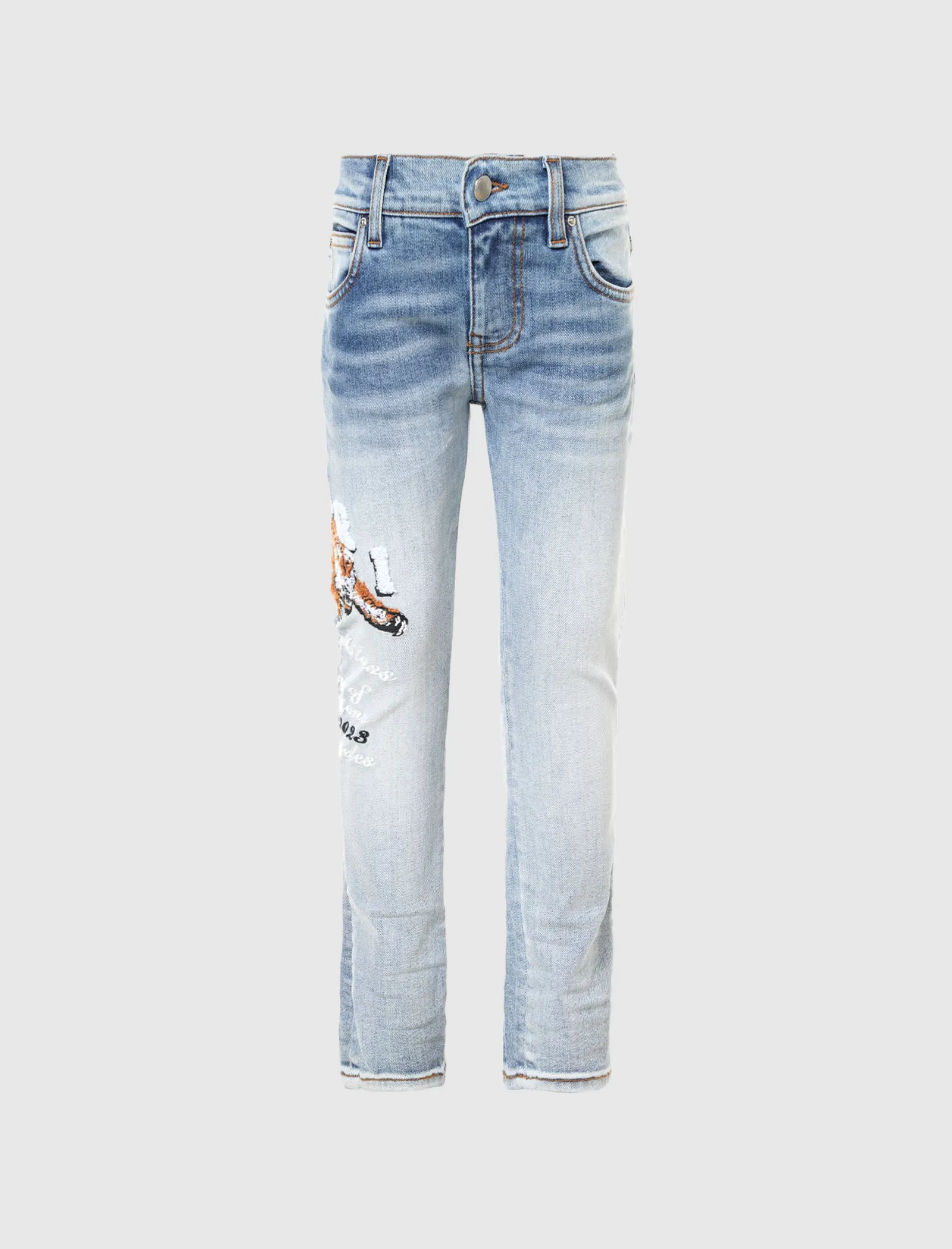 KIDS TIGER EMBROIDERED JEAN