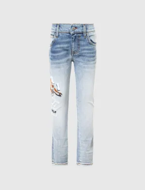 KIDS TIGER EMBROIDERED JEAN