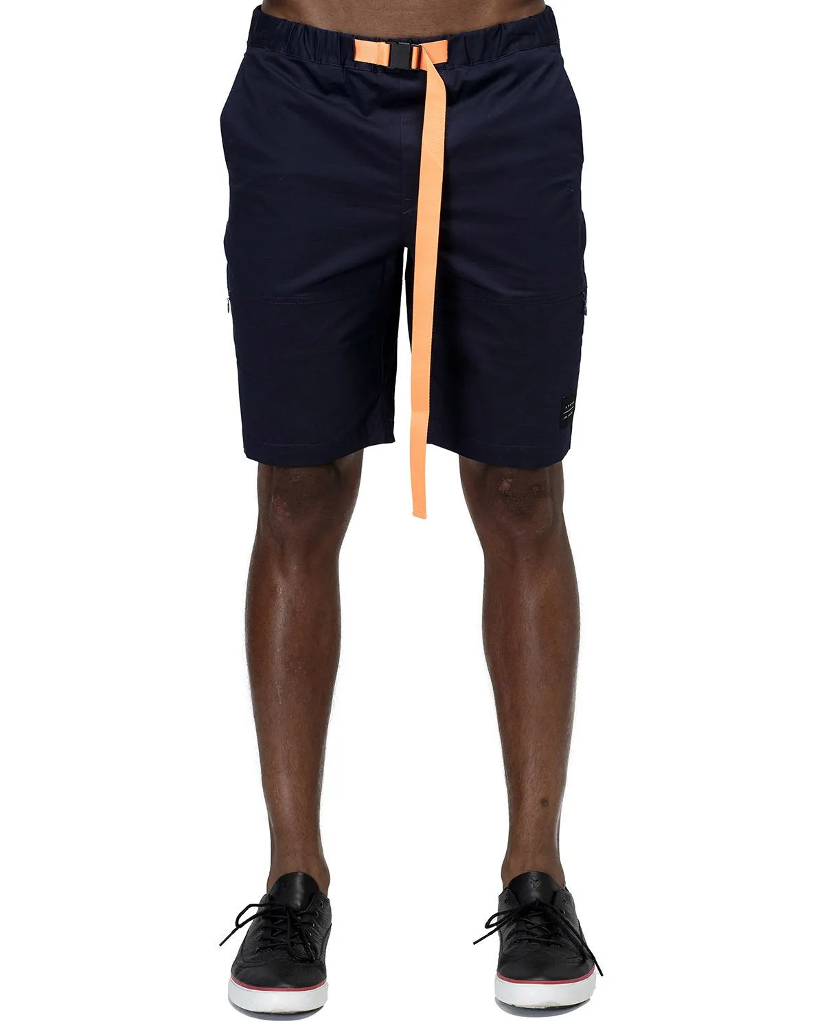 Konus Men's Stretch Twill Shorts w/ Nylon Tape Closure in Navy