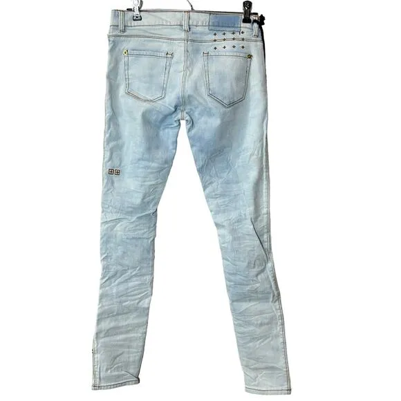 Ksubi Skinny Pins Super Stretch Jeans Low Rise Wamp Wamp Blue Women 26 NWT