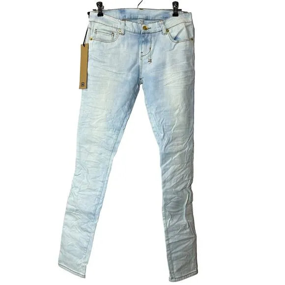 Ksubi Skinny Pins Super Stretch Jeans Low Rise Wamp Wamp Blue Women 26 NWT
