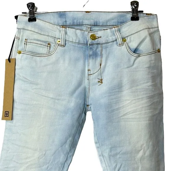 Ksubi Skinny Pins Super Stretch Jeans Low Rise Wamp Wamp Blue Women 26 NWT