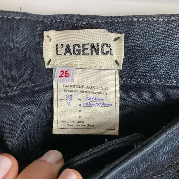 L’Agence Skinny Jeans Black Margot High Rise 26