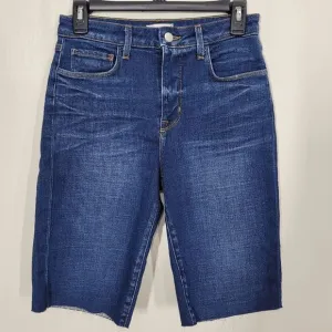 L'Agence Blue Taylor Bermuda Raw Hem Jean Shorts Size 26
