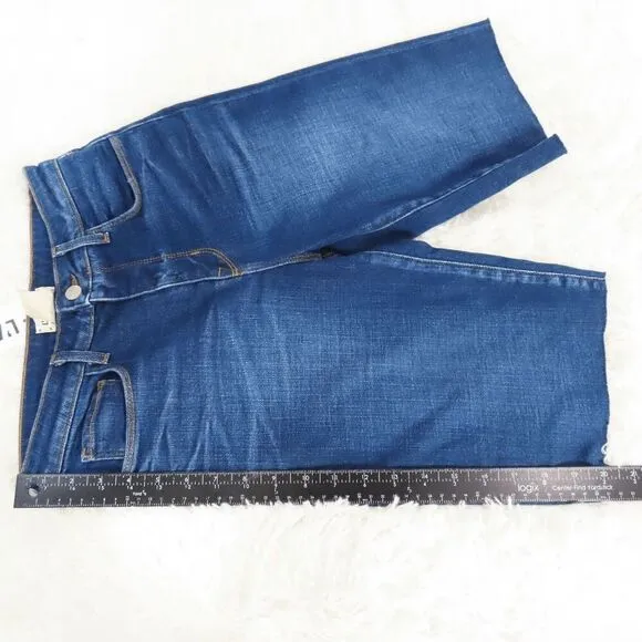 L'Agence Blue Taylor Bermuda Raw Hem Jean Shorts Size 26