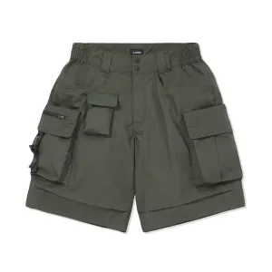 LAKH Men Ten Pockets Cargo Shorts PR Olive