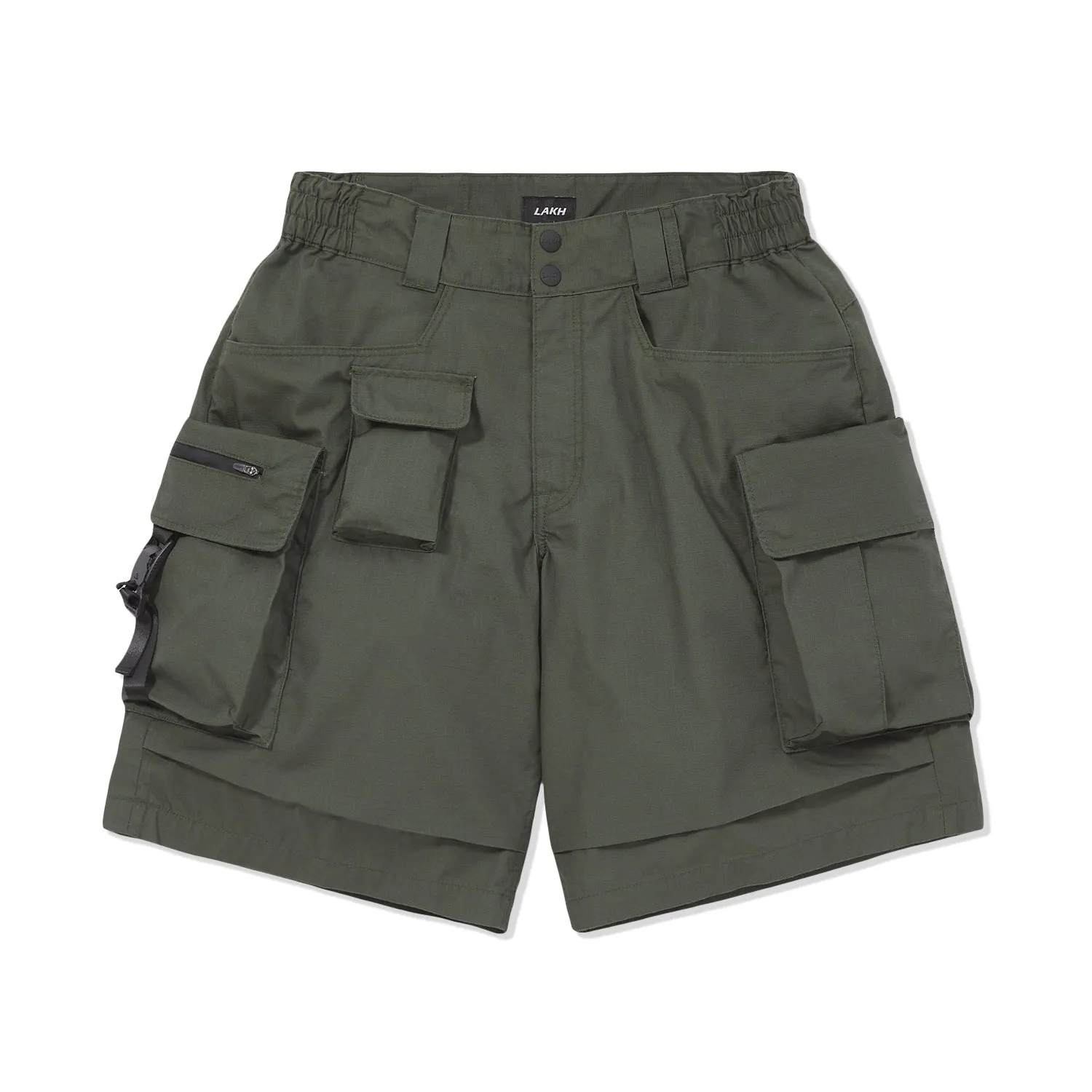 LAKH Men Ten Pockets Cargo Shorts PR Olive