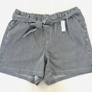 Lane Bryant Black White Striped High Rise Waist Tie Bermuda Shorts 18