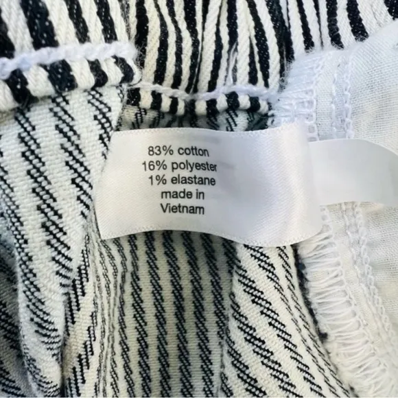 Lane Bryant Black White Striped High Rise Waist Tie Bermuda Shorts 18