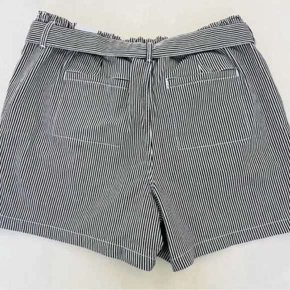 Lane Bryant Black White Striped High Rise Waist Tie Bermuda Shorts 18