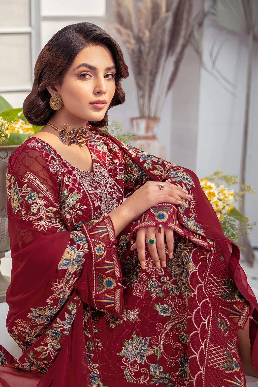 Latest Salwar Kameez USA Online in Red Color #PF375