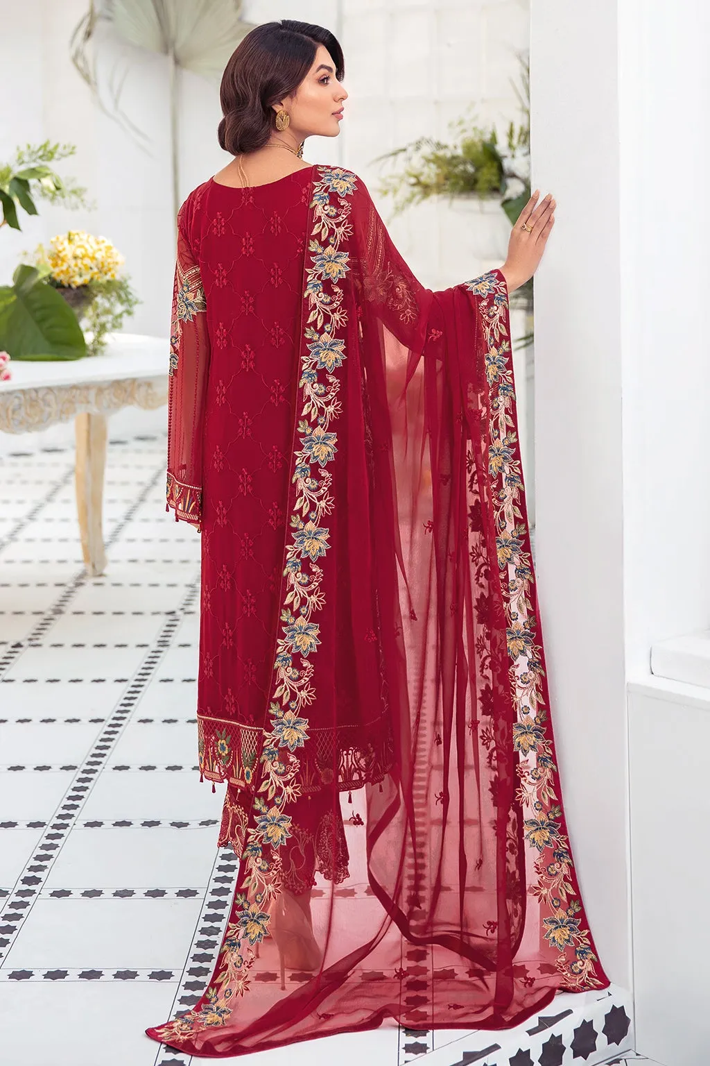 Latest Salwar Kameez USA Online in Red Color #PF375