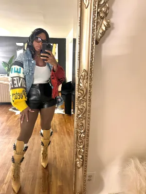 Leather Cargo Shorts
