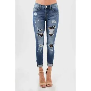 Leopard Print Patch Skinny