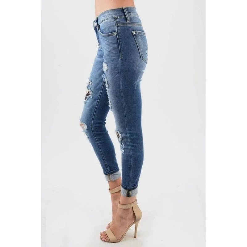 Leopard Print Patch Skinny