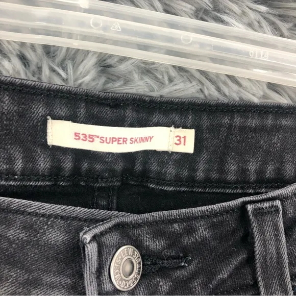 Levi Strauss Jeans Womens Size 31 Black 535 Super Skinny