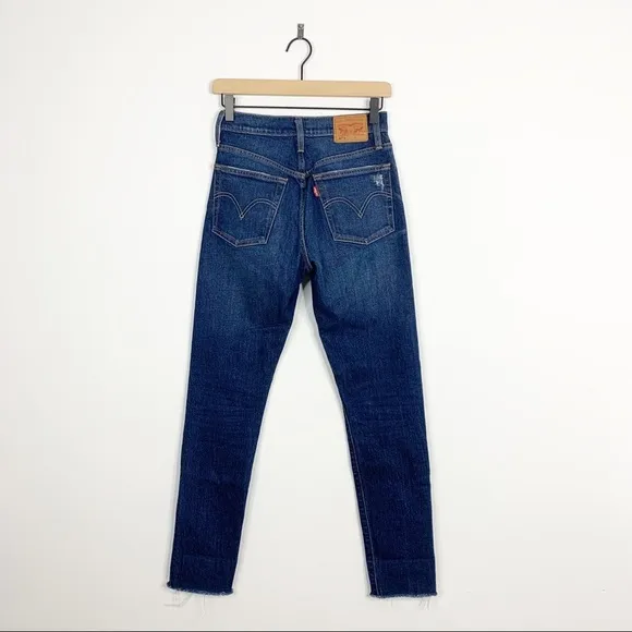 Levi’s 501 S Button Fly Raw Hem Skinny Denim Jeans
