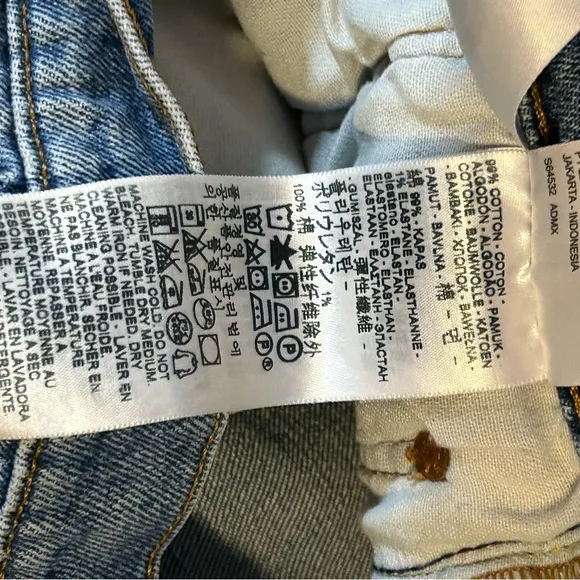 Levis 501 Skinny S Premium Blue‎ Ankle Jeans Womens Size 28 X 28