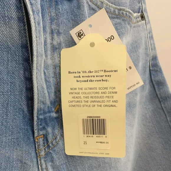 Levi’s 517 Cropped Bootcut High Rise Slim Jeans
