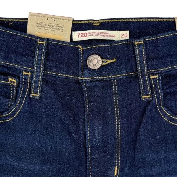 Levi's 720 High-Rise Super Skinny Jeans Size 26