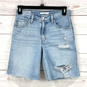 Levi’s Light Wash Distressed Baggy Dad Cutoff Denim Bermuda Jean Shorts