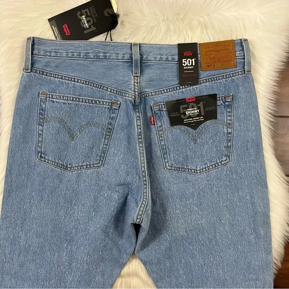Levi's Size 32 Sansome Rain 501 Skinny Denim Jeans