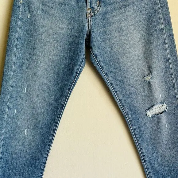 LEVI’S Wedgie Skinny Women’s Jeans Size 27 Blue Button Fly Raw Hem Stretch