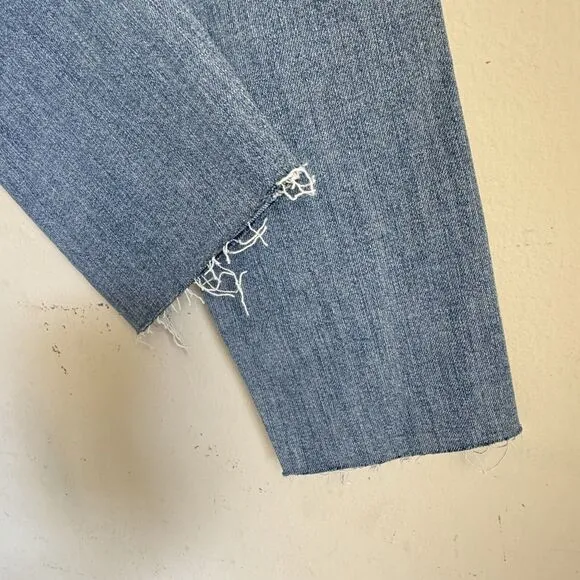 LEVI’S Wedgie Skinny Women’s Jeans Size 27 Blue Button Fly Raw Hem Stretch
