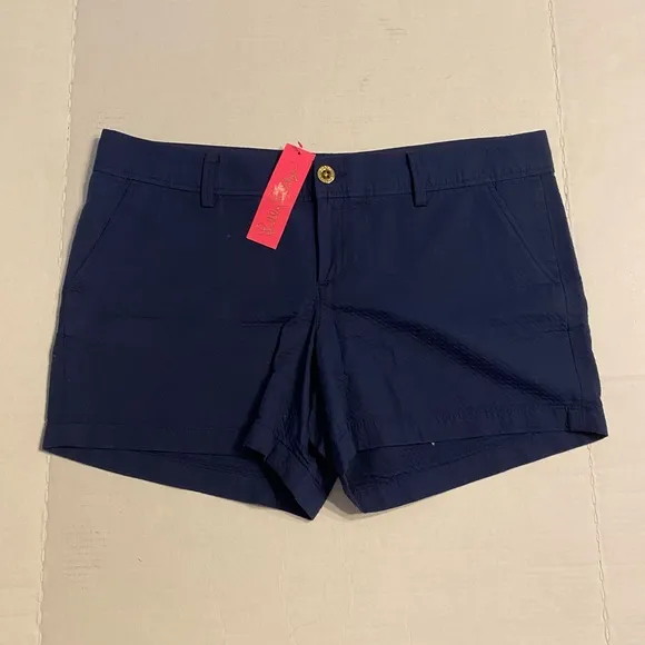Lilly Pulitzer Blue Bermuda Shorts Flat-Front Casual
