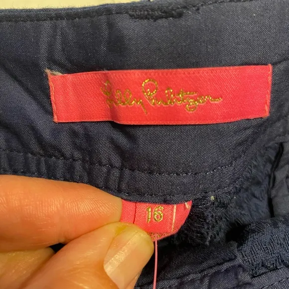 Lilly Pulitzer Blue Bermuda Shorts Flat-Front Casual