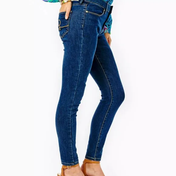 Lilly Pulitzer Eagan Hi-Rise Super Skinny Jeans authentic ankle fit size 2. NWT