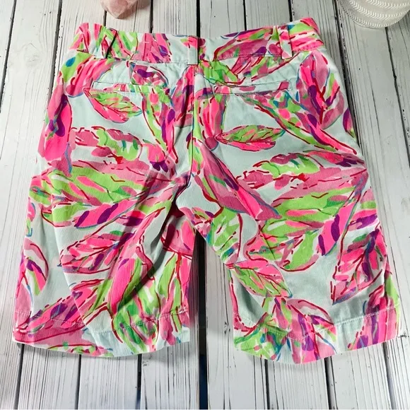 Lilly Pulitzer Floral Neon Chipper Bermuda Shorts Size 0