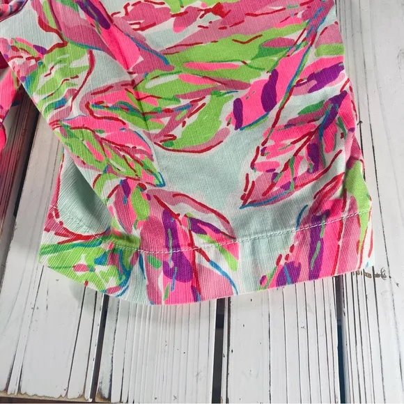 Lilly Pulitzer Floral Neon Chipper Bermuda Shorts Size 0