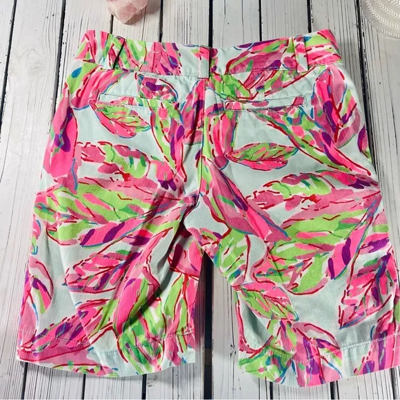 Lilly Pulitzer Floral Neon Chipper Bermuda Shorts Size 0