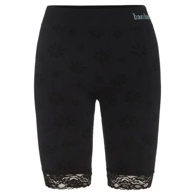 Longer Leg Anti Chafing Shorts With Lace – Onyx Black