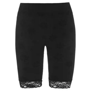 Longer Leg Anti Chafing Shorts With Lace – Onyx Black