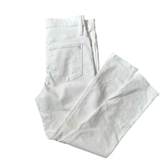 MADEWELL 10” High-Rise Skinny Crop White Denim Jeans - 29”