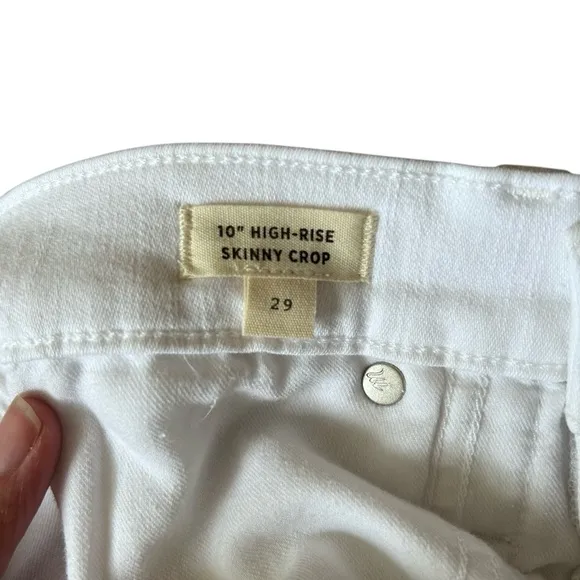 MADEWELL 10” High-Rise Skinny Crop White Denim Jeans - 29”