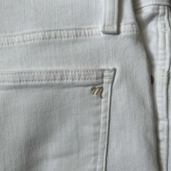 MADEWELL 10” High-Rise Skinny Crop White Denim Jeans - 29”