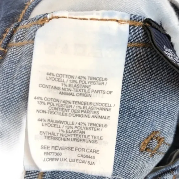 Madewell 10 Inch High Rise Skinny Blue Jeans