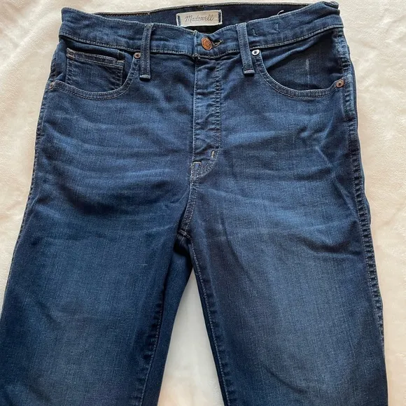Madewell 10&quot; High-Rise Skinny Jeans in Hayes Wash Women’s 28 Dark Denim F4684