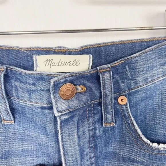 Madewell High-Rise Mid-Length Denim Shorts bernuda in Erwin Wash size 25