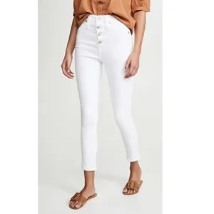 Madewell White 10&quot; High-Rise Button Fly Skinny Crop Jeans Size 25 NWT