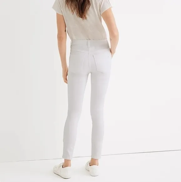 Madewell White 10&quot; High-Rise Button Fly Skinny Crop Jeans Size 25 NWT