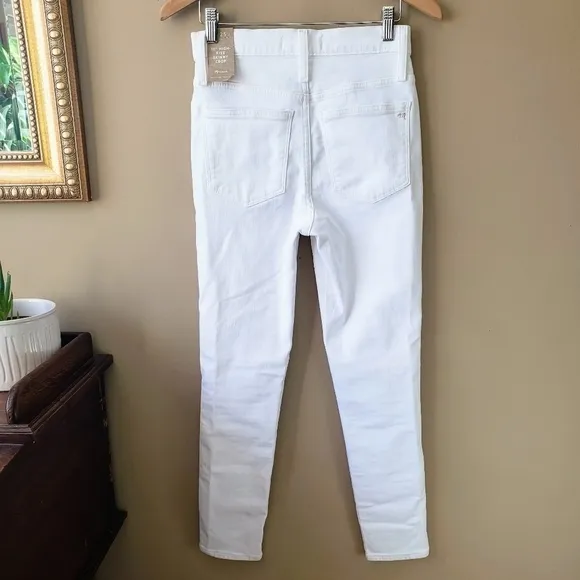 Madewell White 10&quot; High-Rise Button Fly Skinny Crop Jeans Size 25 NWT