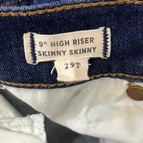 Madewell Women's Tall 9&quot; High Rise Skinny Jeans Size 29T Polly Wash Style F6171