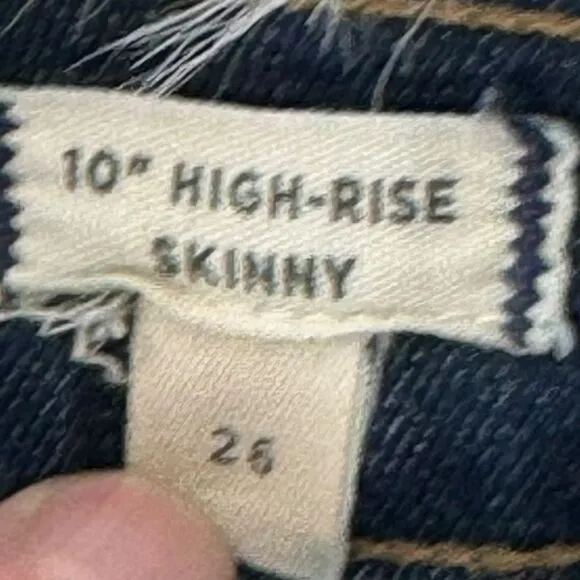 Madewell 10&quot; High Rise Skinny  Jeans Sz 26